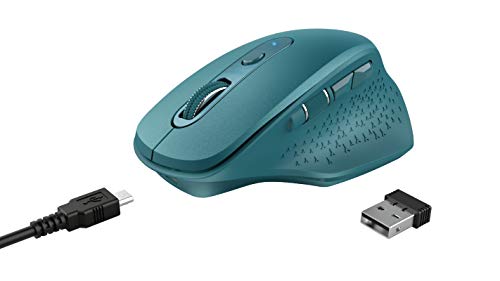 Souris sans fil rechargeable Trust Ozaa ergonomique à 6 boutons bleu pour PC et Mac