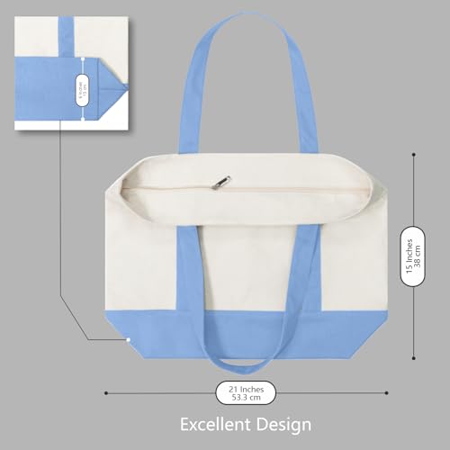 TOPDesign Canvas Tote with Pocket
