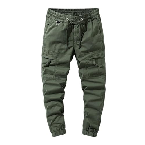 Pantalon cargo tendance en coton pour homme coupe droite automne