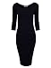 Tom's Ware Womens Classic Slim Fit Bodycon Midi Dress TWCWD059-BLACK-US L