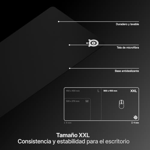 Miniatura 7 de Steelseries Qck Xxl - Alfombrilla De Ratón Para Juegos - Base De Goma Antideslizante Extragruesa - Optimizada Para Sensores De Juegos - Tamaño Xxl 900mm X 400mm X 4mm