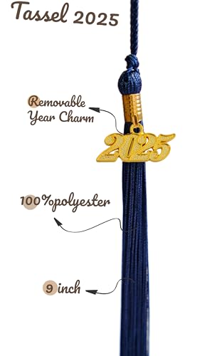Image of Graduation Single Color Tassel with Gold Date Drop 2022 (Navy blue)
