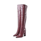 Bequemes Material: Das Obermaterial dieses Paares Lederstiefel für Damen besteht aus hochwertigem Mikrofaser-Ledermaterial mit Steinmuster, kurzem Plüschfutter, weichem und zartem Griff und angenehmem Tragekomfort.