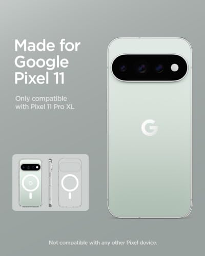 Image of Spigen Ultra Hybrid MagFit for Google Pixel 11 Pro XL Case, Clear White | Compatible with Pixelsnap, Anti-Yellowing, Air Cushion Tech, Military-Grade Drop Protection, Compatible with MagSafe