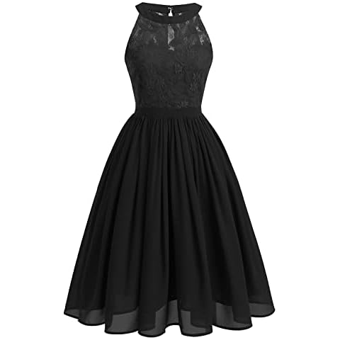 Vintage Halter Neck Floral Lace Dress Cover