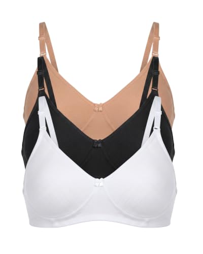 Image of Brida Monica Women's Seamless T-Shirt Bra with Transparent Straps | Full Coverage | Soft Cotton Blend | Non-Padded & Wire-Free