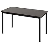 [山善] デスク 幅120×奥行60×高さ70cm 傷や汚れに強いメラミン樹脂天板 組立品 ココアブラウン/Sブラック MFD-1260(CCB/SBK)