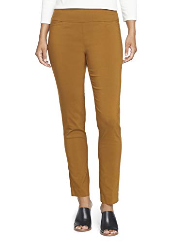 Van Heusen womens Petite Super Stretch Slim Fit Full Length Pull-on Pants, Golden Brown, 2 Petite US