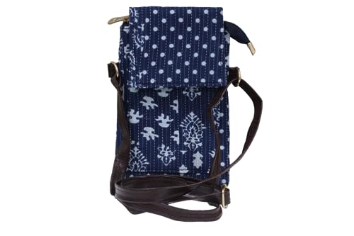 Image of P S Traders Online Women's Ladies Traditional Ikkat Cotton 5 Pieces Combo Western Bag Color Blue
