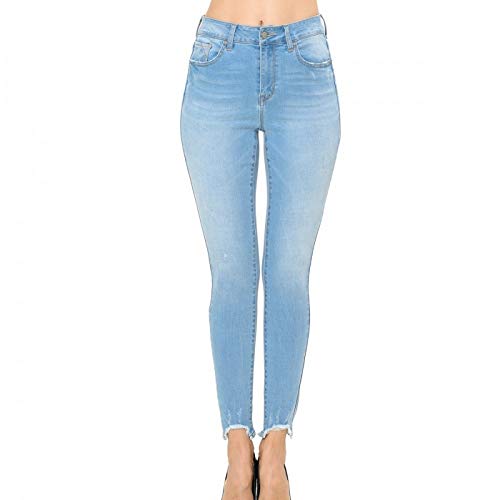 wax jean High-Rise Frayed Hem Ankle Skinny Jeans 0 Light 90180