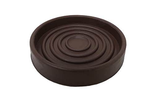 Shepherd Hardware 9067 3-Inch Round Rubber Furniture Cups, Brown, 2- Pack