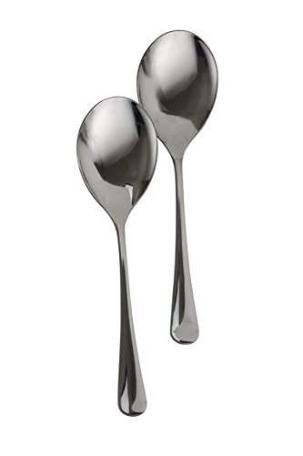 Set of 2 Stainless Steel Large Serving Spoon - 10 inch - High Polish Finish - Buffet & Banquet Style - By Kitchen Winners