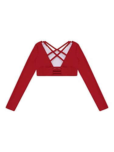 Kids Girls Ballet Dance Cardigan Knit Wrap Top Warm-up Crop Top Coat Gym Outerwear V Neck Bolero Shrug Sweater4