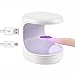 Mini LED UV Nageltrockner,USB Portable Nageltrockner Nagellampe 16W UV Lampe für Gelnägel Nagel Gel Polish Trockner Lampe Nail Art Maniküre Werkzeuge für einzelne Finger (Weiß-02)