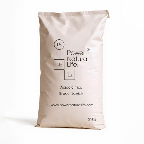 Ácido Cítrico Grado Técnico Power Natural Life   Limpiador multiusos   No Apto Para Consumo Humano   Saco Doble Capa 25 kg