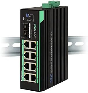 LINOVISION Industrial 8-Port Full Gigabit Solar POE Switch with DC12V/DC24V to DC48V Voltage Booster, IEEE802.3at with Total POE Budget 240W, POE Power Supply for Solar Power/RV Truck/VoIP Systems