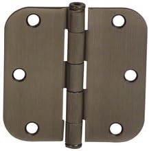 Emtek 96133 3.5" x 3.5" Solid Brass 5/8" Radius Corner Plain Bearing Mortise Hinge - Pair - Satin Brass