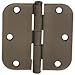 Emtek 96133US4 Emtek 96133 3.5" x 3.5" Solid Brass 5/8" Radius Corner Plain Bearing Mortise Hinge - Pair
