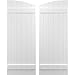 Ekena Millwork ARW101BE621X68WHH Americraft Six 2 Exterior Real Wood Joined Board-n-Batten Shutters w/Elliptical Top (Per Pair), 21"W x 68"H, White