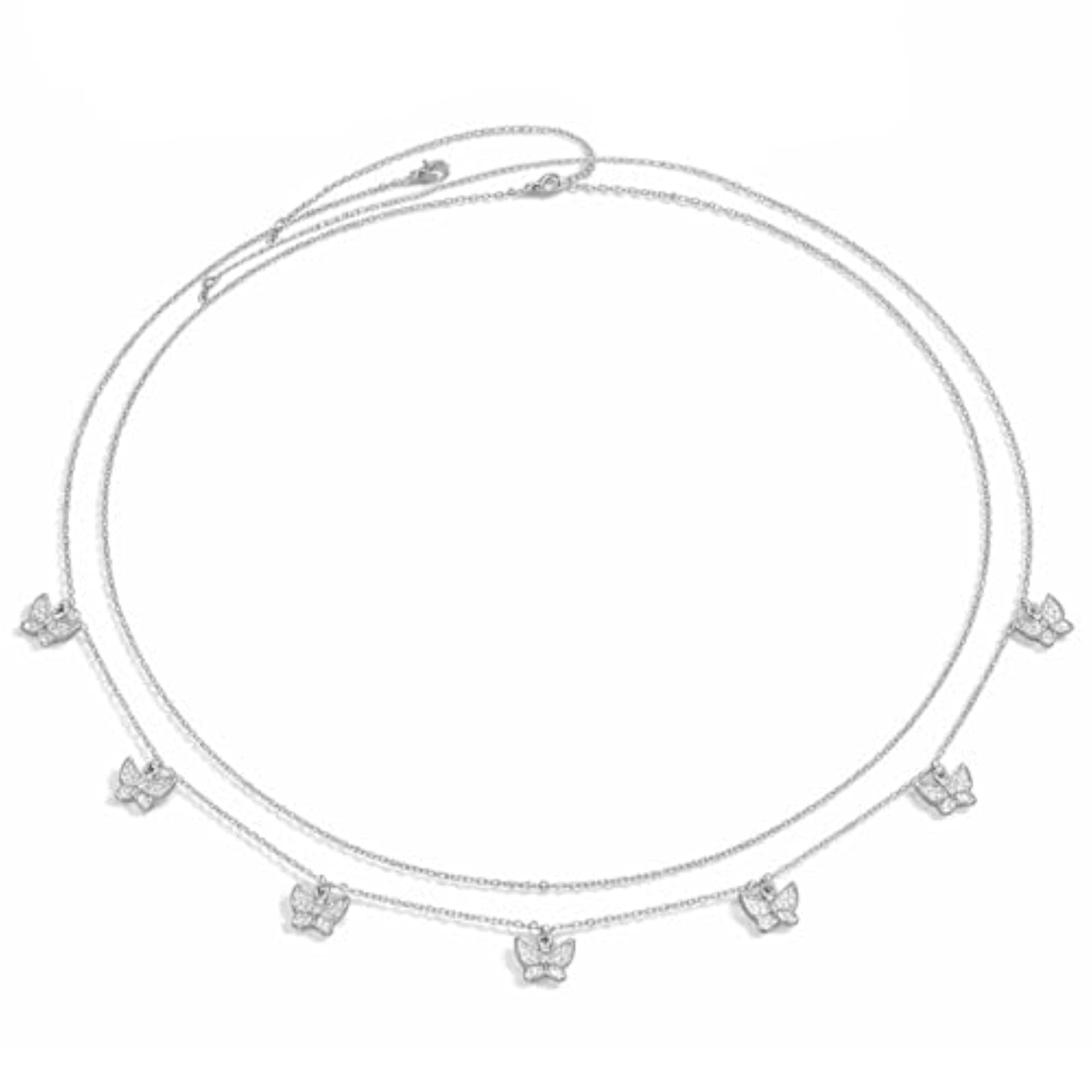 Women's Cubic Zirconia Studded Silver Plated Kamarbandh Belly Chain