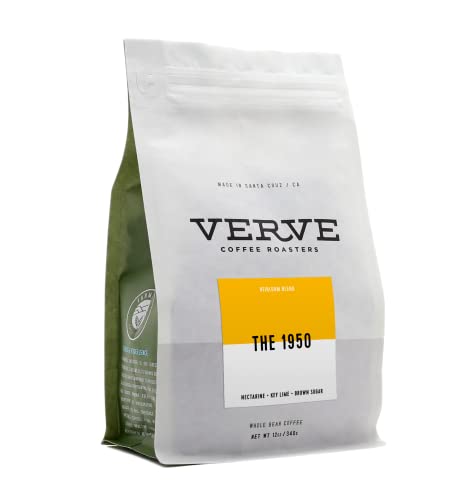 Verve Coffee Roasters The 1950 Blend Direct-Trade Whole Bean Coffee, 12 Ounce Bag, Tasting Notes of Nectarine, Key Lime, and Brown Sugar