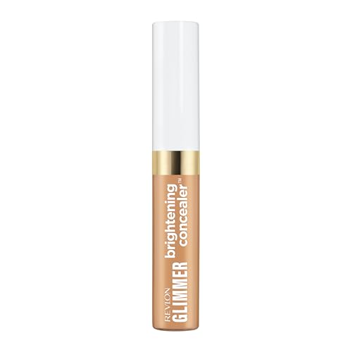 REVLON Glimmer Brightening Concealer – Corrector Líquido Iluminador, con Cafeína, Vitamina C y Esteviósido, Fórmula Ultraligera, Acabado Natural hasta 24H, Tono 145, 9ml