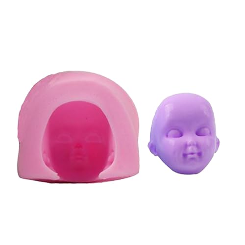 Xijobido Moldes para cara de muñeca para arcilla, molde para cara de muñeca,Molde de silicona de rostro humano - Herramientas de decoración de pasteles, molde de arcilla artesanal hecho a mano, molde