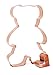 Valentines Day Teddy Bear with Heart Copper Cookie Cutters