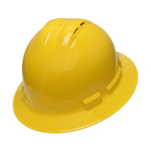 Hard Hats Vented Full Brim HHat-YEL, Mfr: QHR4V-YELLOW-A