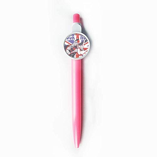 Stylo à bille rétractable rock guitar cadeau idéal motif drapeau anglais bleu