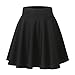 Hoerev Women Girls Short High Waist Stretchy Skater Tennis Skirt with Shorts,Black_Elastic Waist Band,6,Large