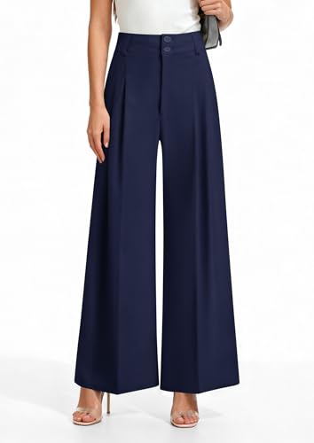 Image of PRETTYGARDEN Women's High Waisted Wide Leg Dress Pants