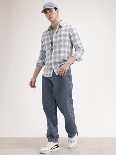 Image of WROGN Men's Cotton Jeans | Mid Rise | Loose Fit