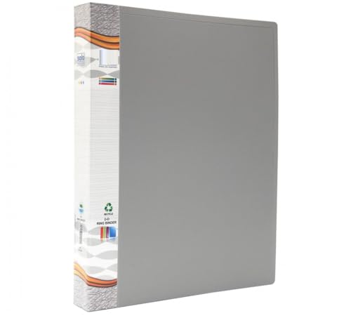 Image of 2D Ring Binder File,Plastic File Folder A /4 Size Tough & Durable Ring Binder (A /4 2D Ring Binder Grey - 1)
