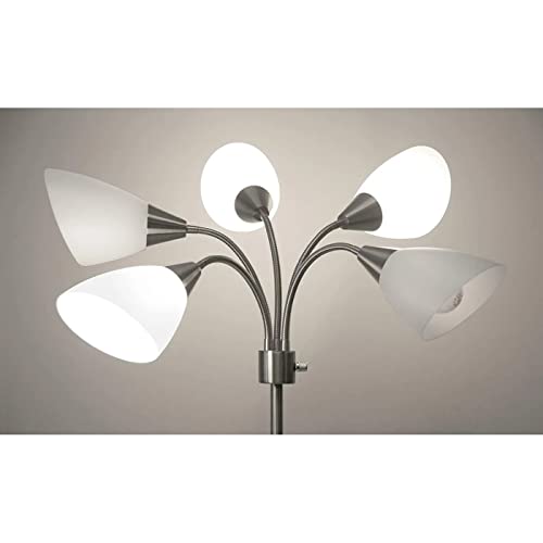 Adesso 7205-22 Multi-White Shade Floor Lamp, Adjustable Gooseneck Arms thumb #2