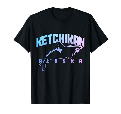 Ketchikan Alaska Orca Wale Souvenir Pride Vintage Camiseta