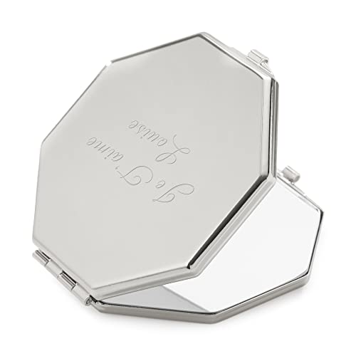 Espejo compacto plateado octagonal Things Remembered miniatura 4