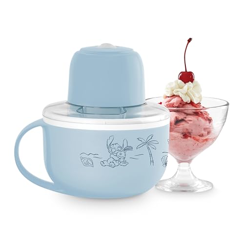Image of Disney | Dash Stitch My Mug Ice Cream Maker - Electric Countertop Soft Serve Ice Cream Machine, Single Serve Half-Pint Stitch Mug with Ingredient Chute & Recipe Guide