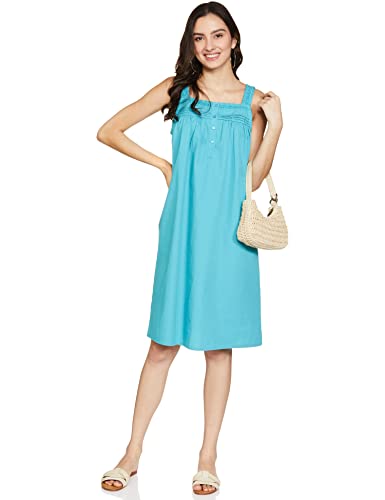 Image of Amazon Brand - Eden & Ivy Women's Cotton Knee Length Sleeveless Nighty