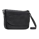STILORD 'Avis' Damen Handtasche Klein Vintage Frauen Umhängetasche Klassische Abendtasche Partytasche Freizeittasche Echtleder, Farbe:schwarz