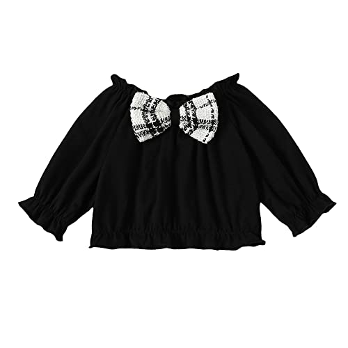 Image of Hopscotch Girls Cotton And Polyester Graphic Print Blouse and Skirt Set in Black Color