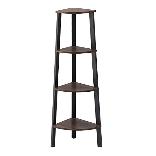 Image of VASAGLE 4-Tier Corner Shelf Stand, Modern Ladder Shelf