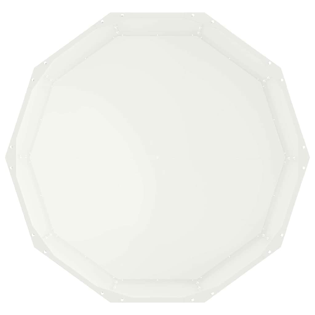 Donica Ogrodowa Biała Stal Okrągła 90x90x35 cm Wytrzymała Donica Zewnętrzna na Taras Balkon Ogród Łatwy Montaż Niskie Wymagania Konserwacyjne