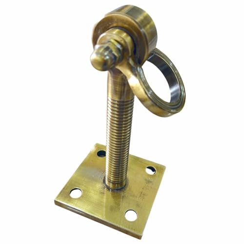 Image of Brass Hanging Hook Kada with Ring for Jhula Swing Ceiling Mount Bearing Kada Hammock Swing Chair Kada (12inch Golden-2PC) 1000 kg Weight Capacity.