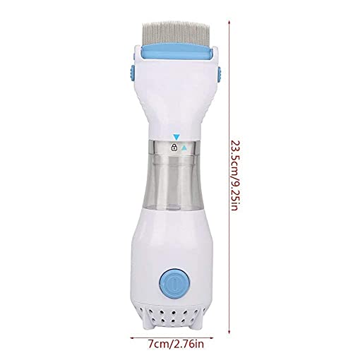 Image of Electrical Head Lice Comb Lice Removal Comb Electrical Chemical Free Head lice Comb Head Nits Capture Comb Head Lice Comb Eggs Remover Hair Cleaner Is Easy To Use And Suitable For Children Hair Vacuums Machine for lice removed. (white)