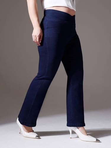 Image of Miss Chase A+ Women's Bootcut High Rise Regular Length Stretchable Denim Jeans