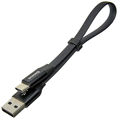 Minicable Tipo C / conector compatible con iPhone a USB de Carga rápida y Transferencia de Datos simultánea 2A / 0,23M, Fino, Ideal para baterías externas (Tipo C)