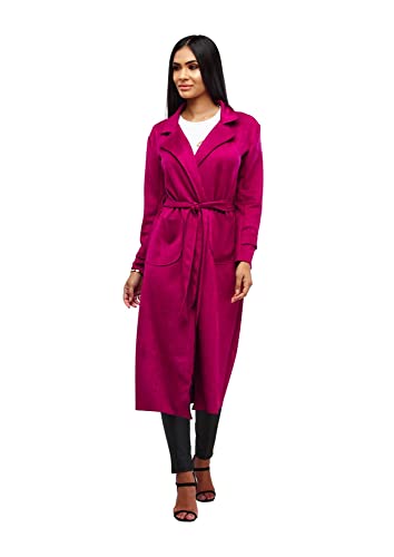Manteau long avec ceinture rose Berryfield idéal pour vos sorties urbaines