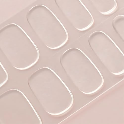 GelMala Transparent Semi Cured Gel Nail Strips Clear Long-Lasting Easy to Apply&Remove Semi Cured Gel Nails Easy for begginners (Frosty Glacier)