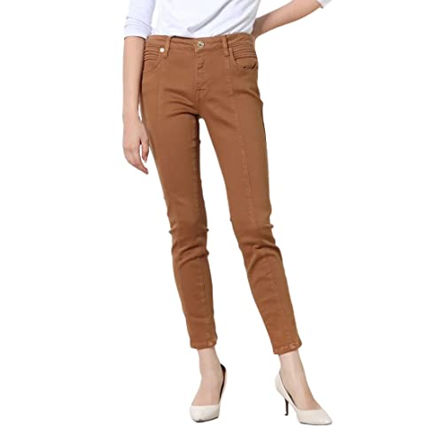  Denny Rose Jeans Donna Pantaloni 5 Tasche Skinny Cropped 221Nd25006 Marrone
